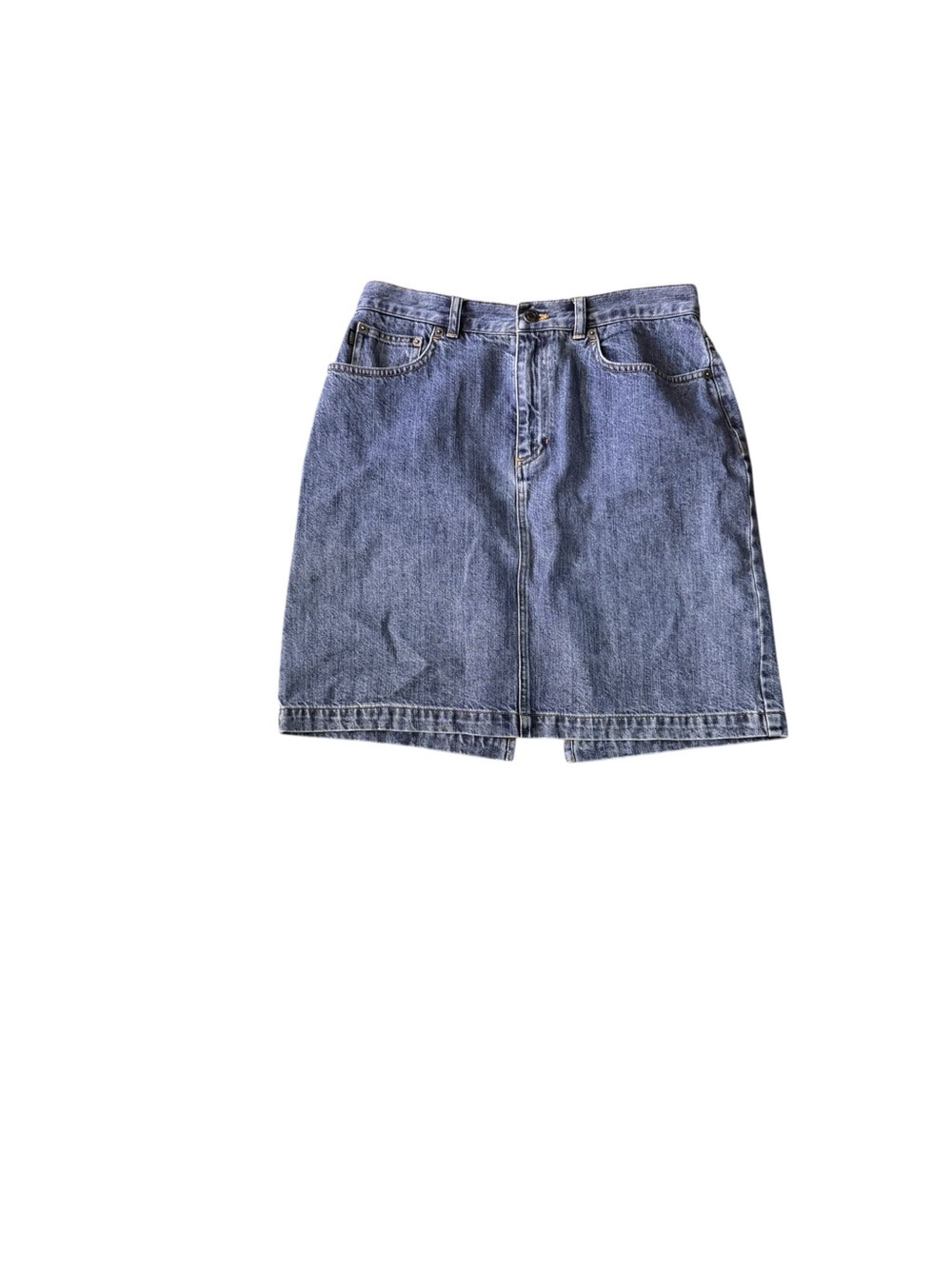 Vintage Ralph Lauren Jeans Co Womens Denim Jean Skirt Sz 8 Blue Pencil Midi Zip
